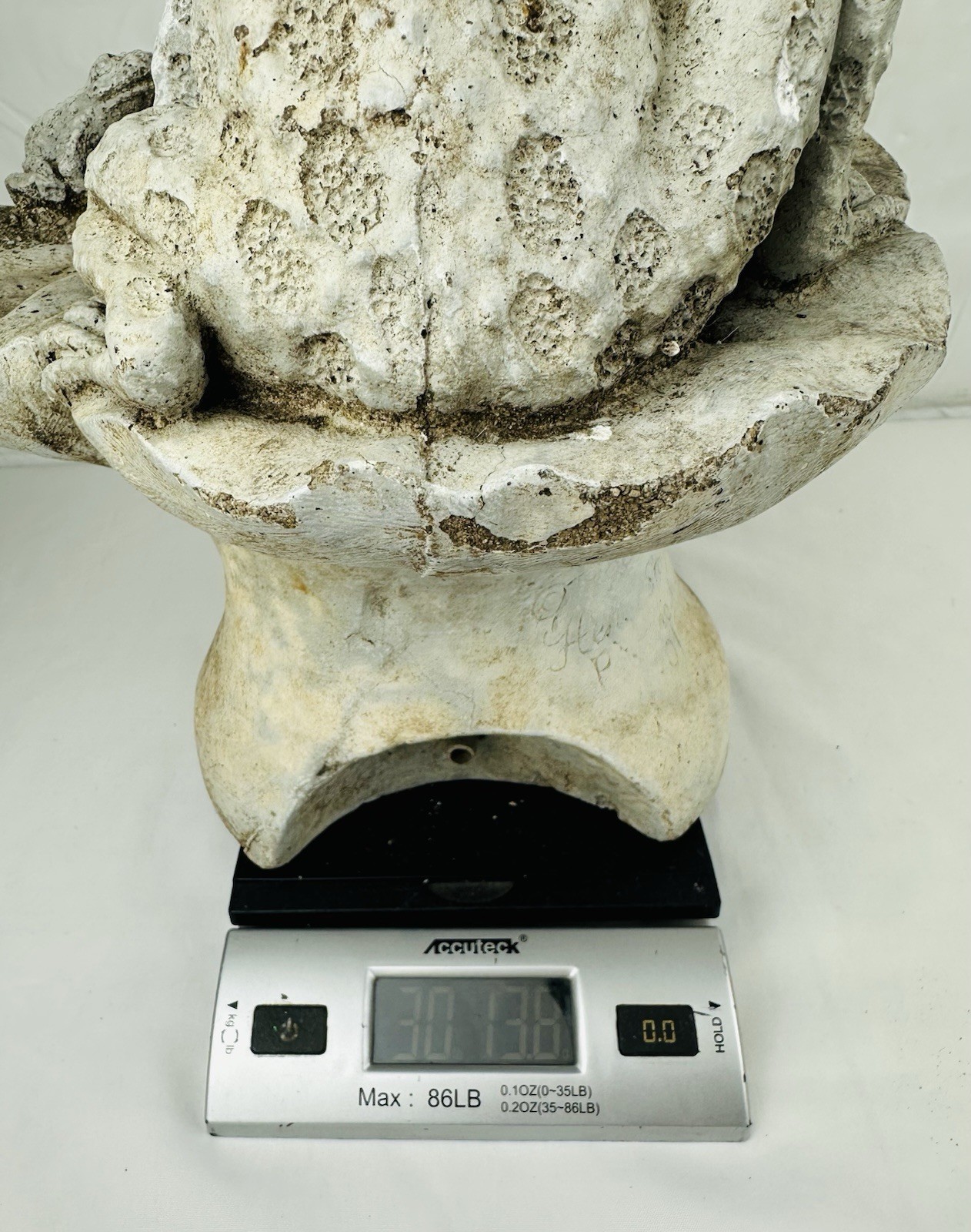 VTG 31lb Concrete Pond Spitter Fountain Accessory Mom & Baby Frogs Lilly Pad 12”