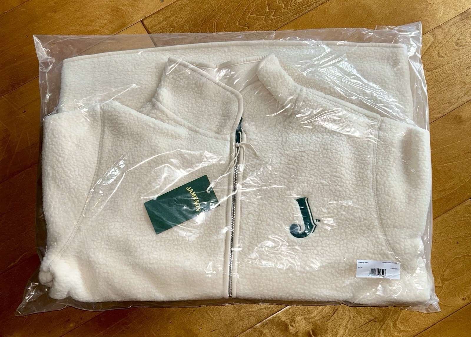Jameson Irish Whiskey Fleece Full Zip Sweater SIZE LARGE *NEW*