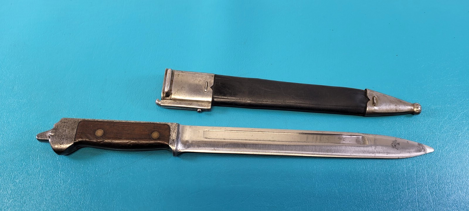 Danish Model 1889 Krag Jorgensen Rifle Bayonet Knife + Scabbard Denmark TR154