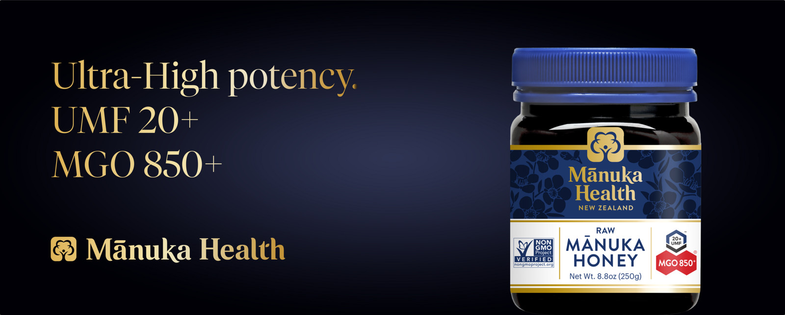 Manuka Honey Raw UMF 20+ MGO 850+ Manuka Health 8.8 oz New Zealand Certified