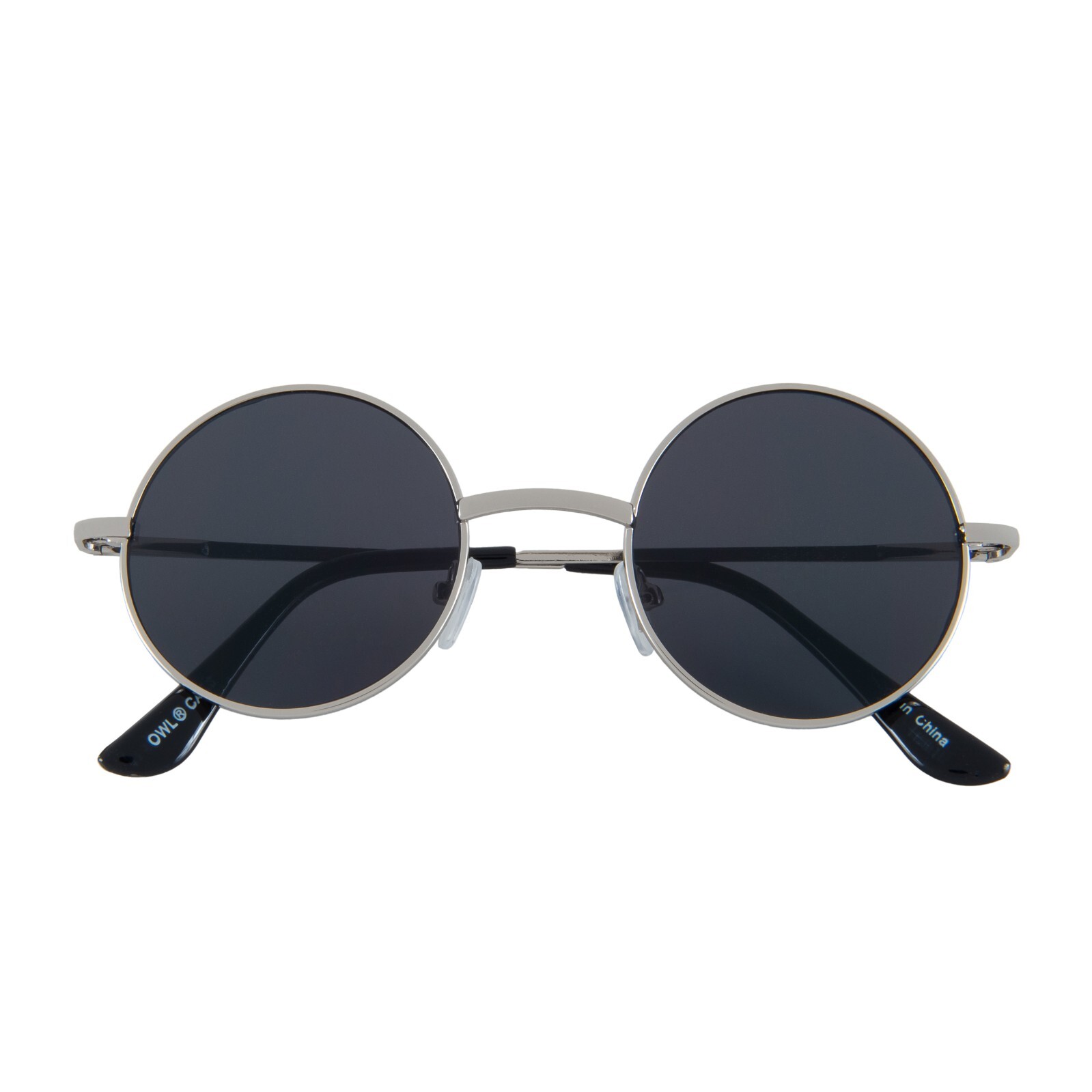 KIDS CHILD SIZE COLORED SMOKE ROUND LENS SUNGLASSES SILVER FRAME HIPPIE TRENDY