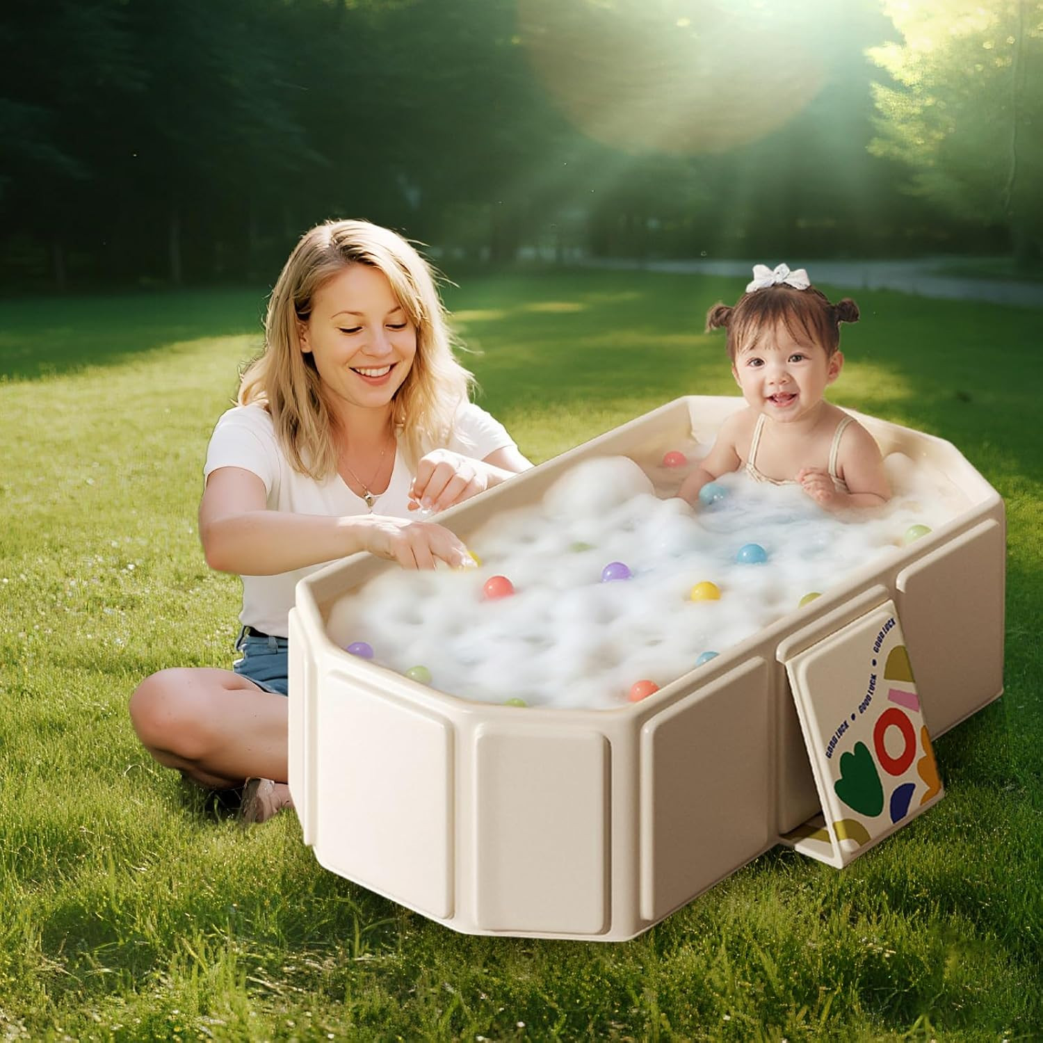 Toddler Bath Tub for Shower, Portable Baby Bathtub, Foldable Kids Bathtub – Port
