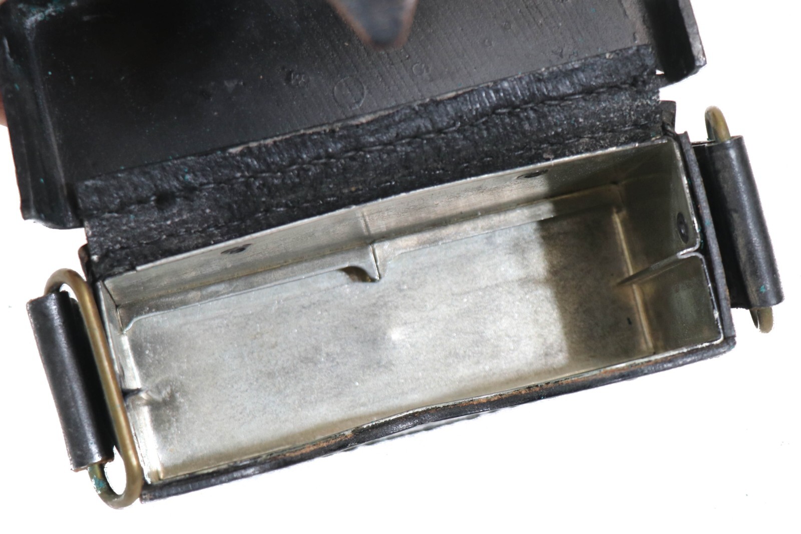 Italian Carabinieri Leather Cartridge AMMO Pouch Carcano w Leather Sling WWII