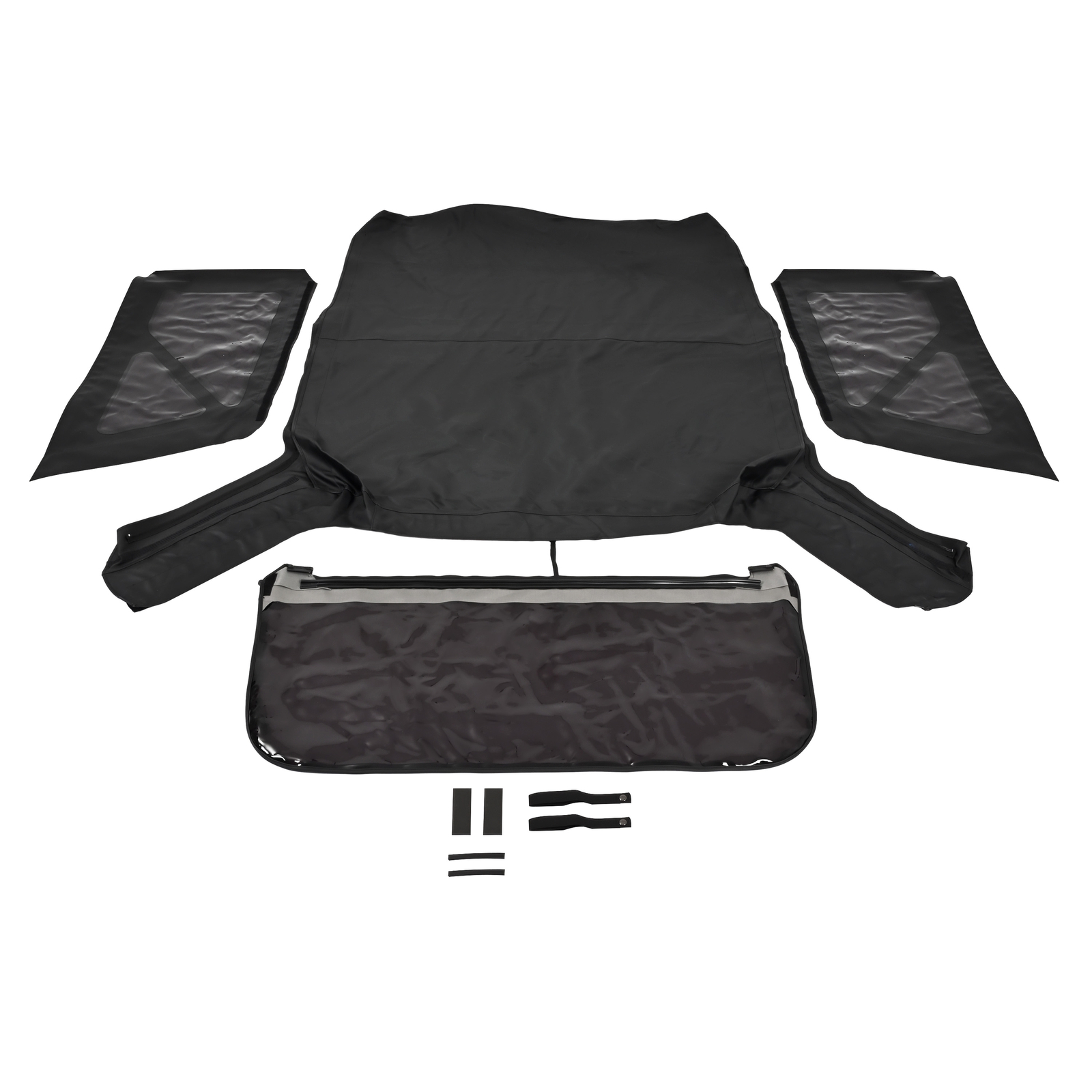 For Jeep Wrangler JK 2 door 2007-2018 Soft Top + Tinted Zippered Rear Windows