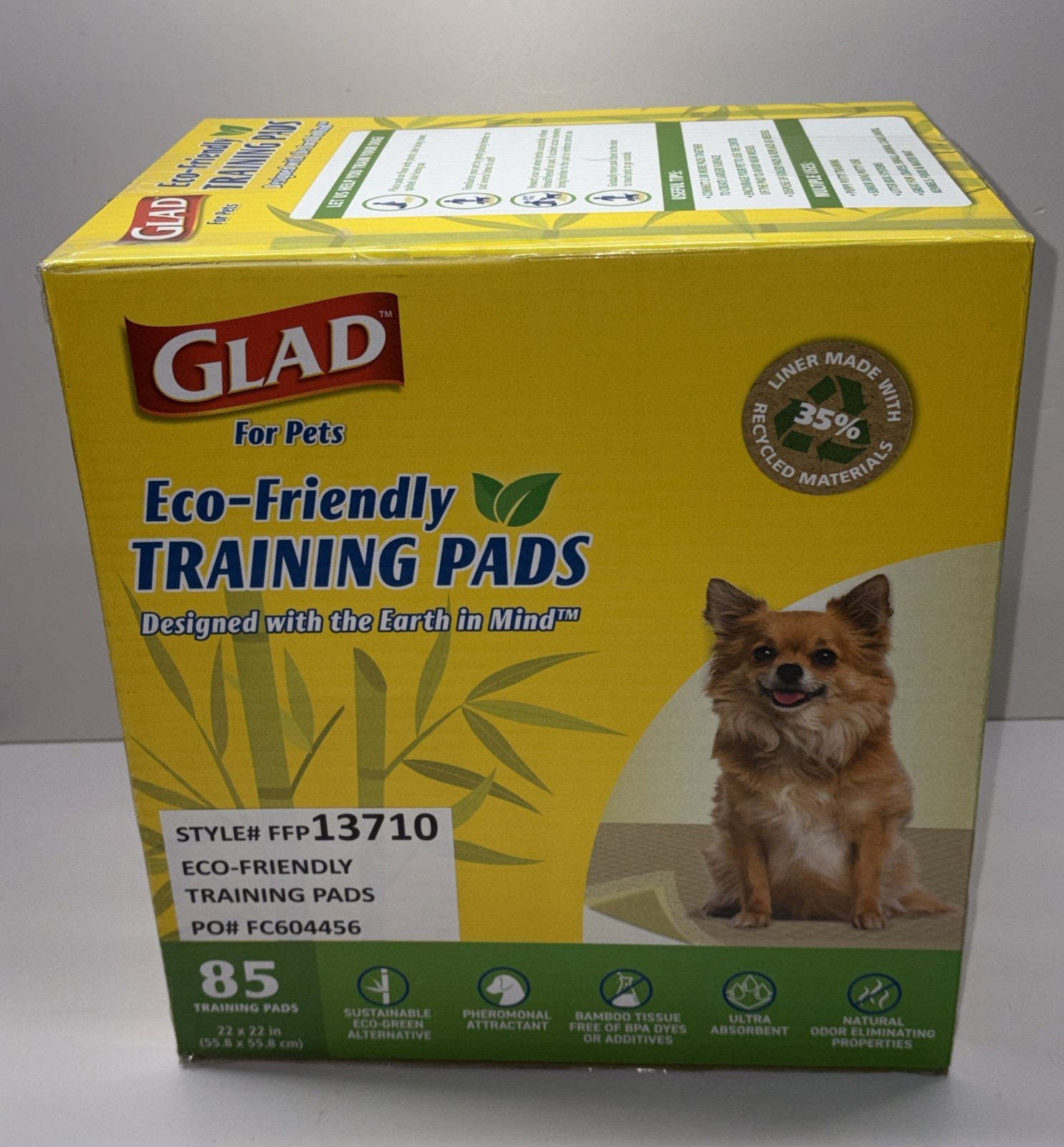 Glad for Pets Earth Friendly Training Pads, 85 - 22x22 in Puppy Pads