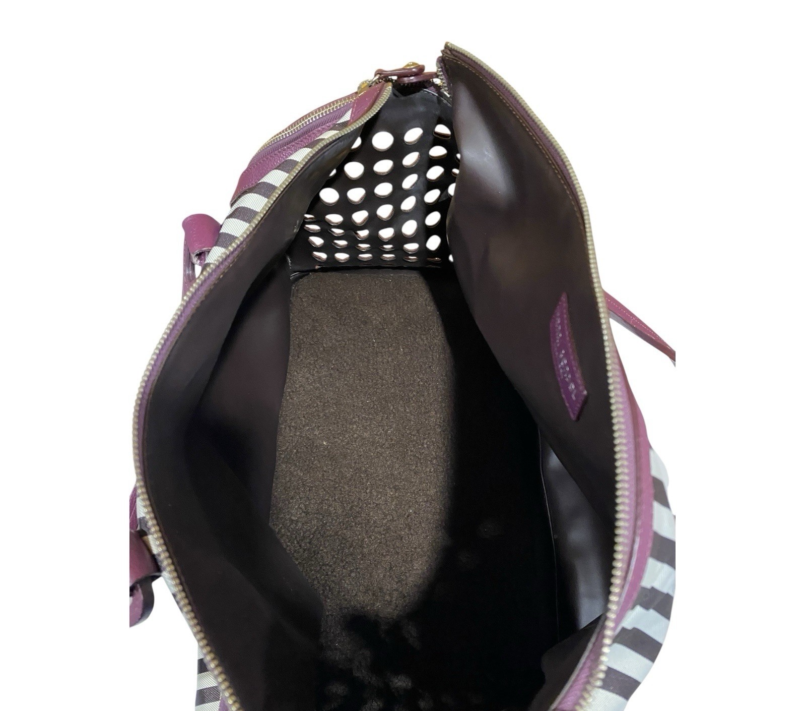 Henri Bendel Iconic Stripe Pet Carrier Dog Bag 5th Ave NY Travel Designer RARE!