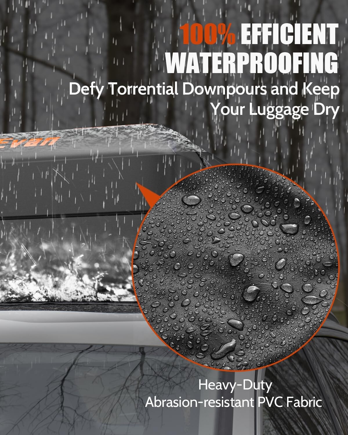 Waterproof Rooftop Cargo Carrier Bag 15 Cubic Feet Car SUV Roof Top Storage