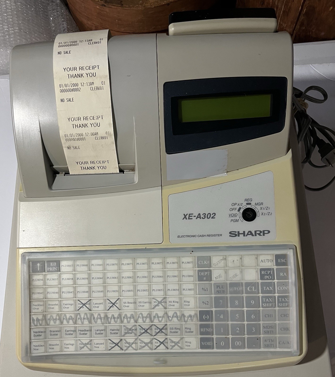 Sharp XE-A302 Cash Register w/ Keys & Manager Keys Tested