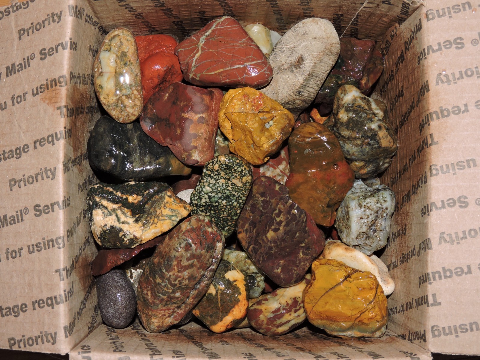 Lot of 🌈 Tumbler Size RAINBOW MIXED STONES from PNW (11.5 lbs) WEST COAST ROCKS
