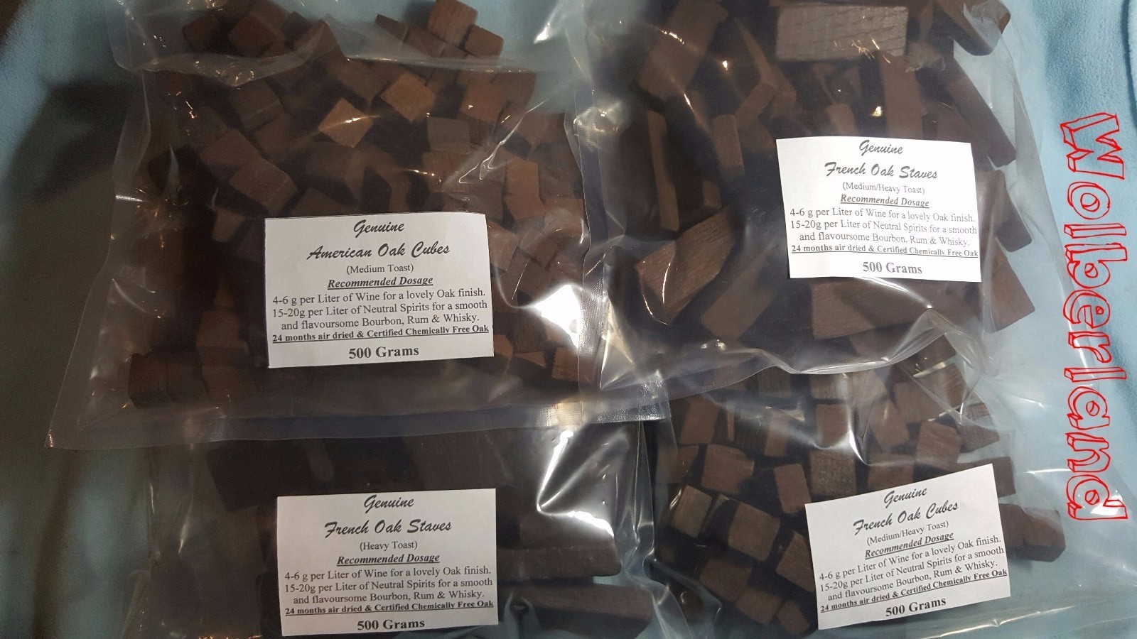 The Best French + American Toasted Oak Cubes, Staves & Chips 75g/100g/500g/1kg