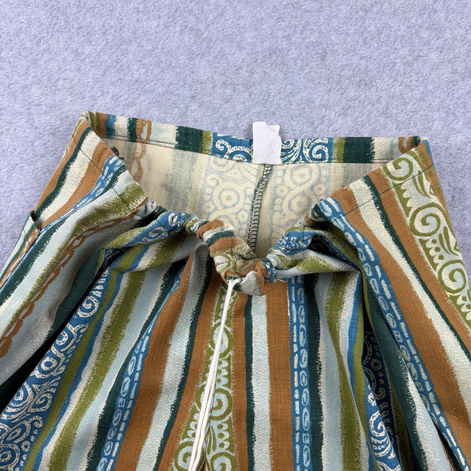 Vtg Beach Pants Mens Large Green Hippie Tiki Surf Tribal Resort 70s Union Made