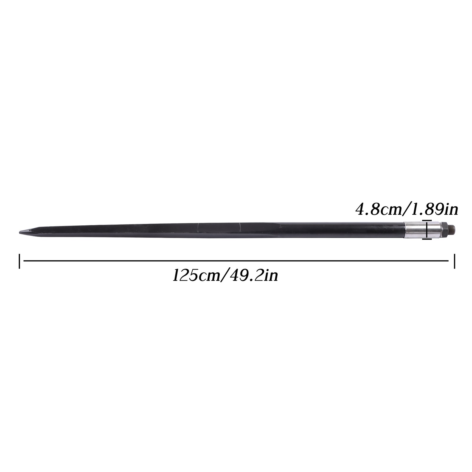 49in Hay Spike Bale Spear Fork for Tractor, Black, 2-Pack
