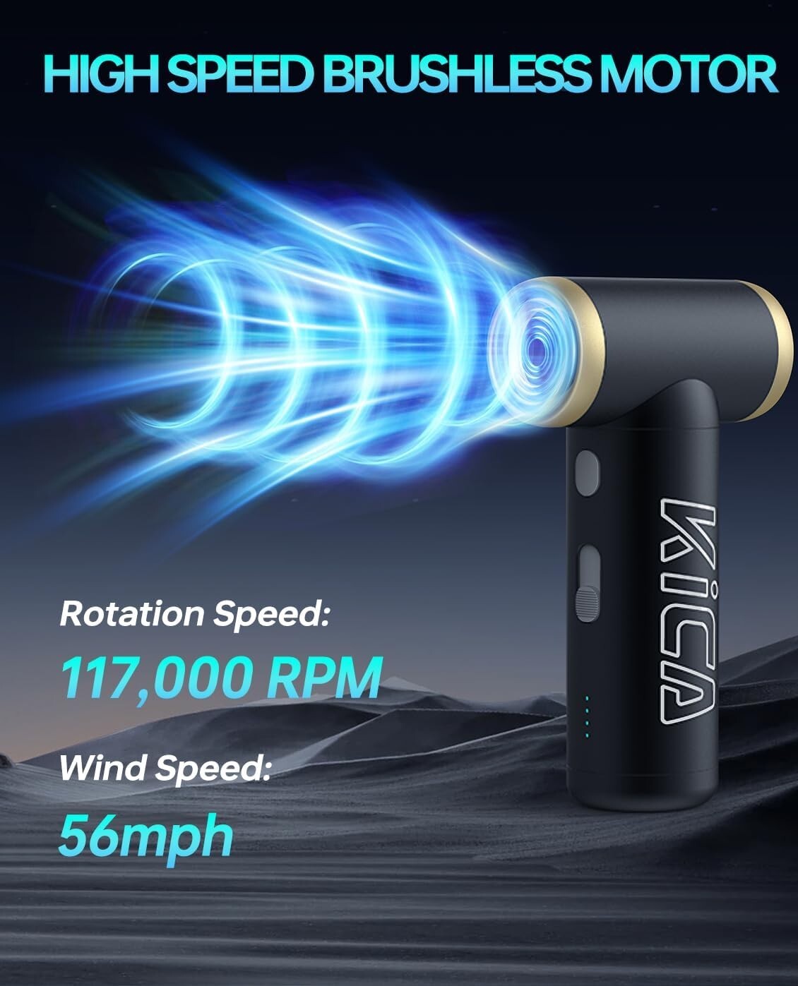 KiCA Jet Fan 2S Portable Electric Air Dust Blower Fan One-Button Turbo Boost