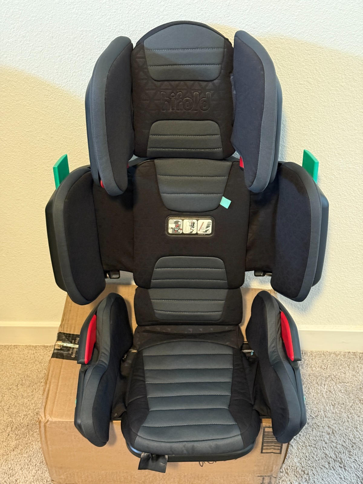 Hifold Adjustable Kids High Back Booster Seat Slate Grey