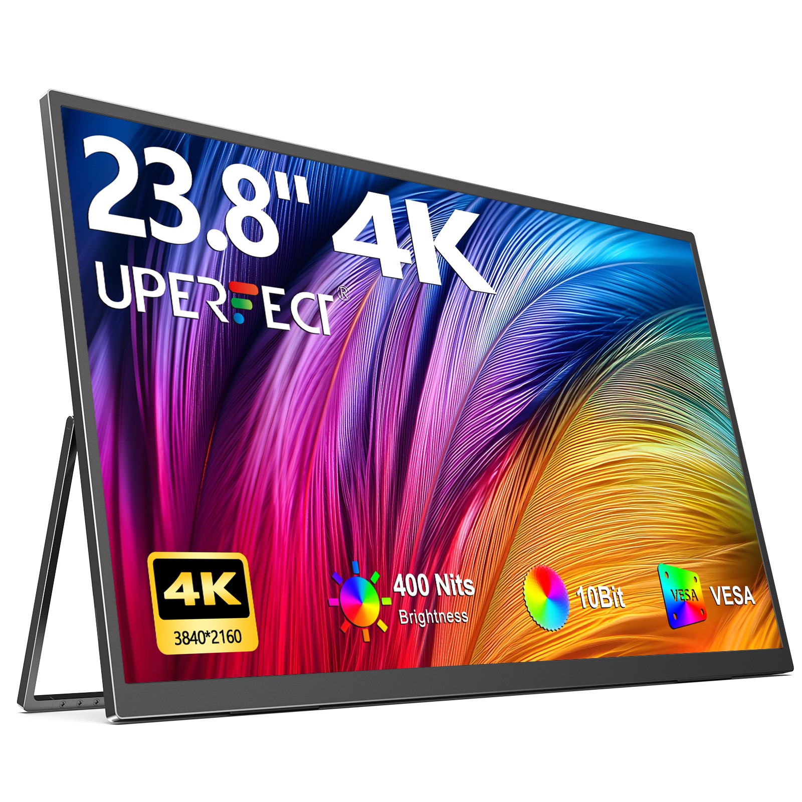 UPERFECT 23.8" 4K Portable Monitor 3840x2160 USB-C Screen HDMI Gaming Monitor