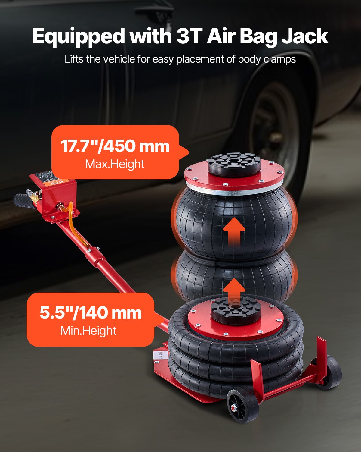 VEVOR Auto Body Frame Puller Straightener 6T Car Frame Machine 3T Airbag Jack