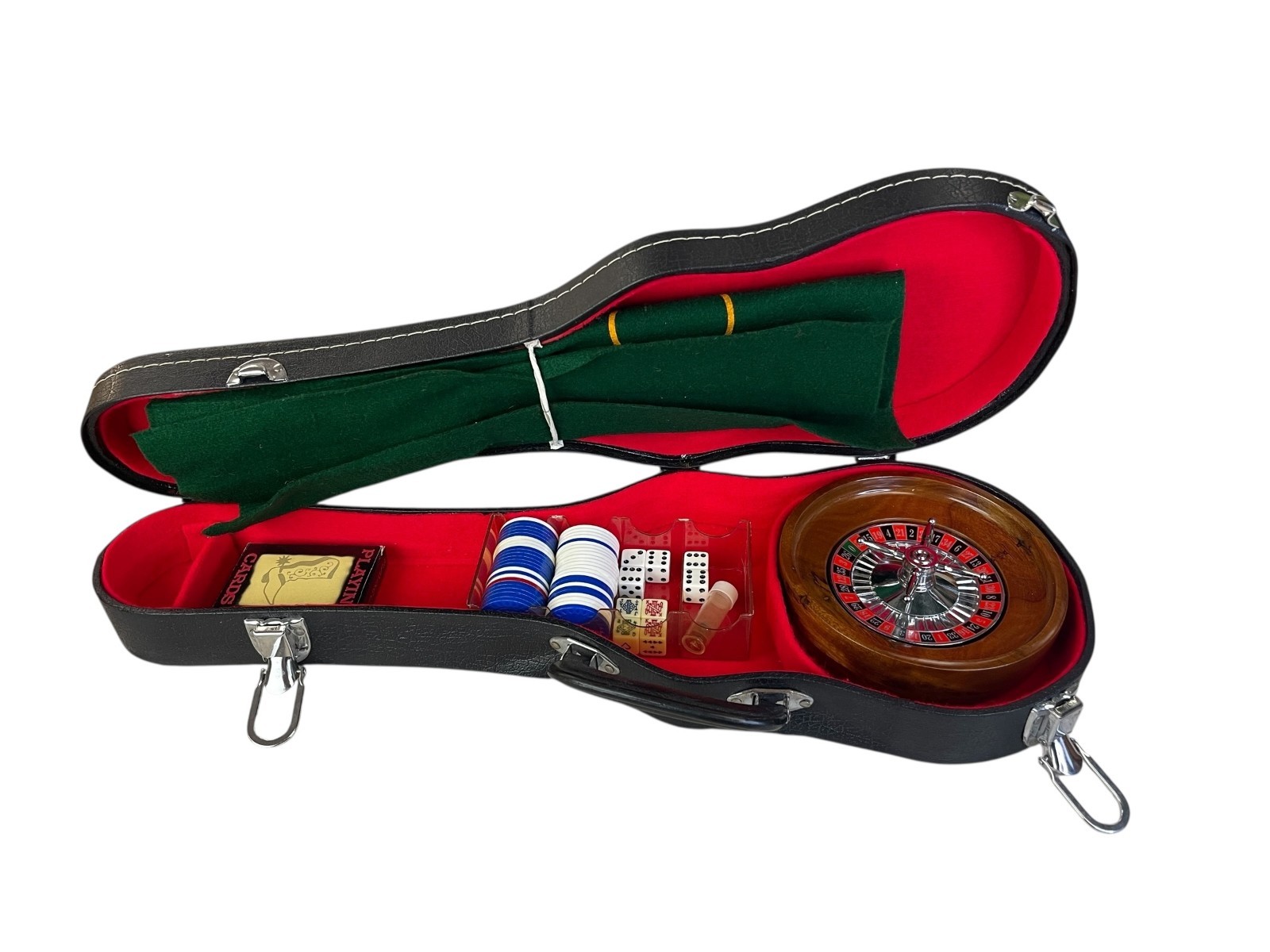 Roulette Wheel Game Set W/CASE 6.5'' Solid Wood Roulette Wheel, INCOMPLETE