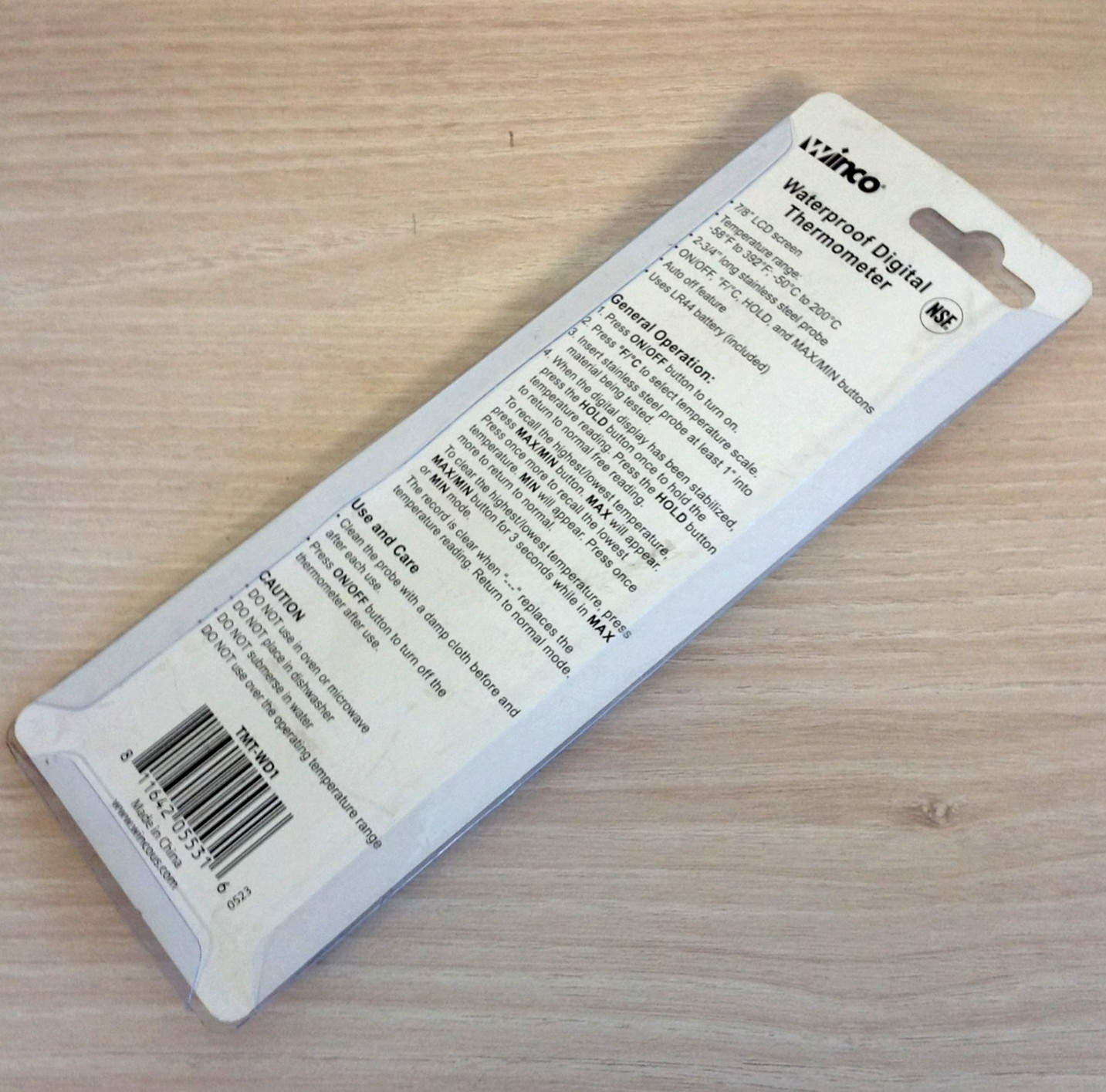 Winco TMT-WD1 Pen Style Digital Thermometer Waterproof Food Service 2.75" Probe