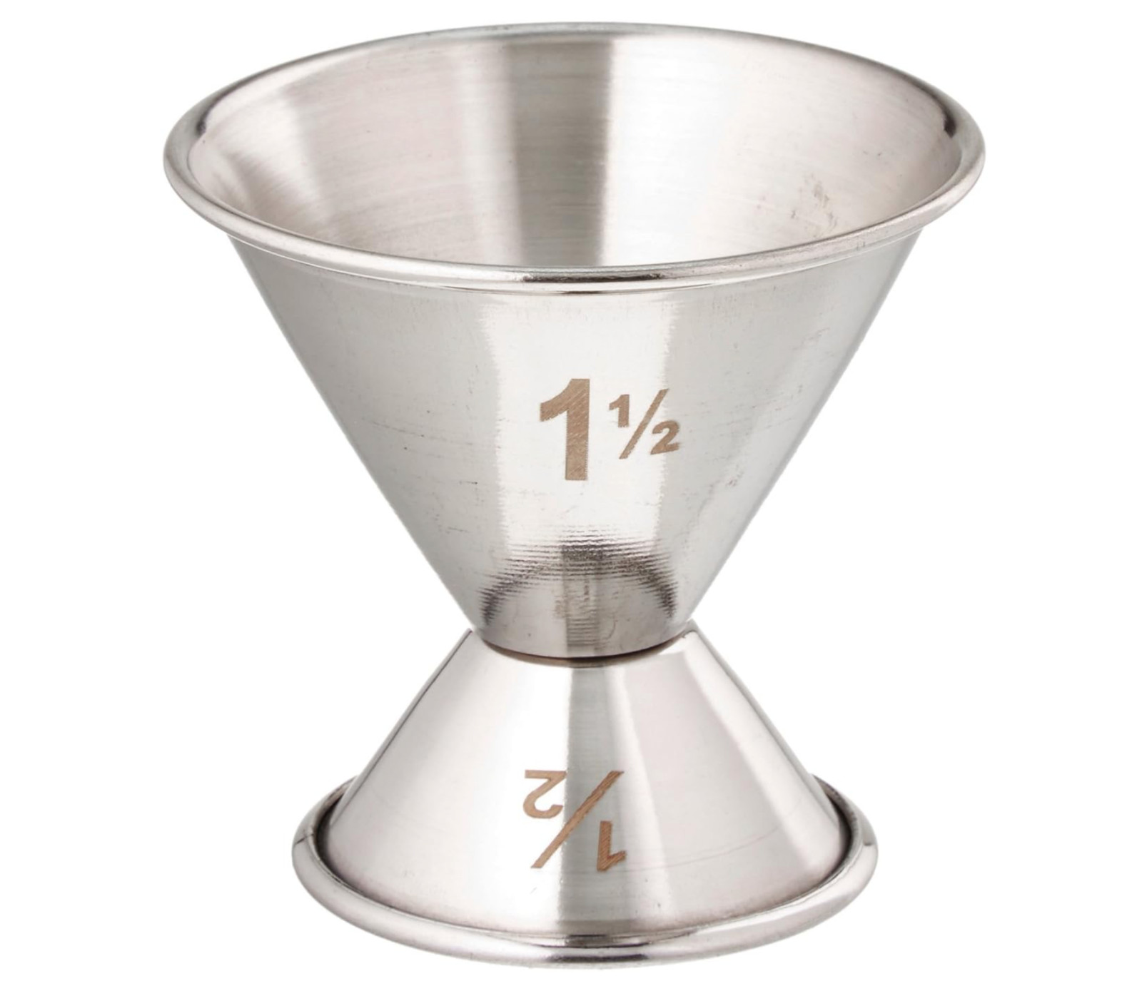 Japanese-Style Jigger Stainless Steel 1/2 oz x 1 1/2 oz J212 American Metalcraft