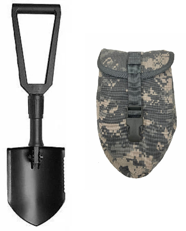 USGI Military GERBER E TOOL ENTRENCHING TOOL SHOVEL w NEW ACU COVER CARRIER