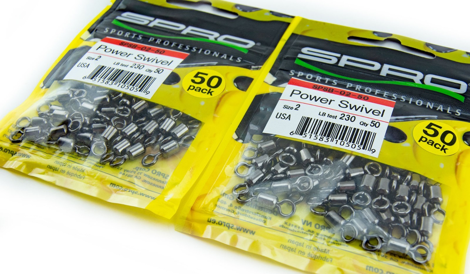 SPRO Power Swivels 230lb Test Size 2 Lot of (2) 50pks Stainless Steel & Brass