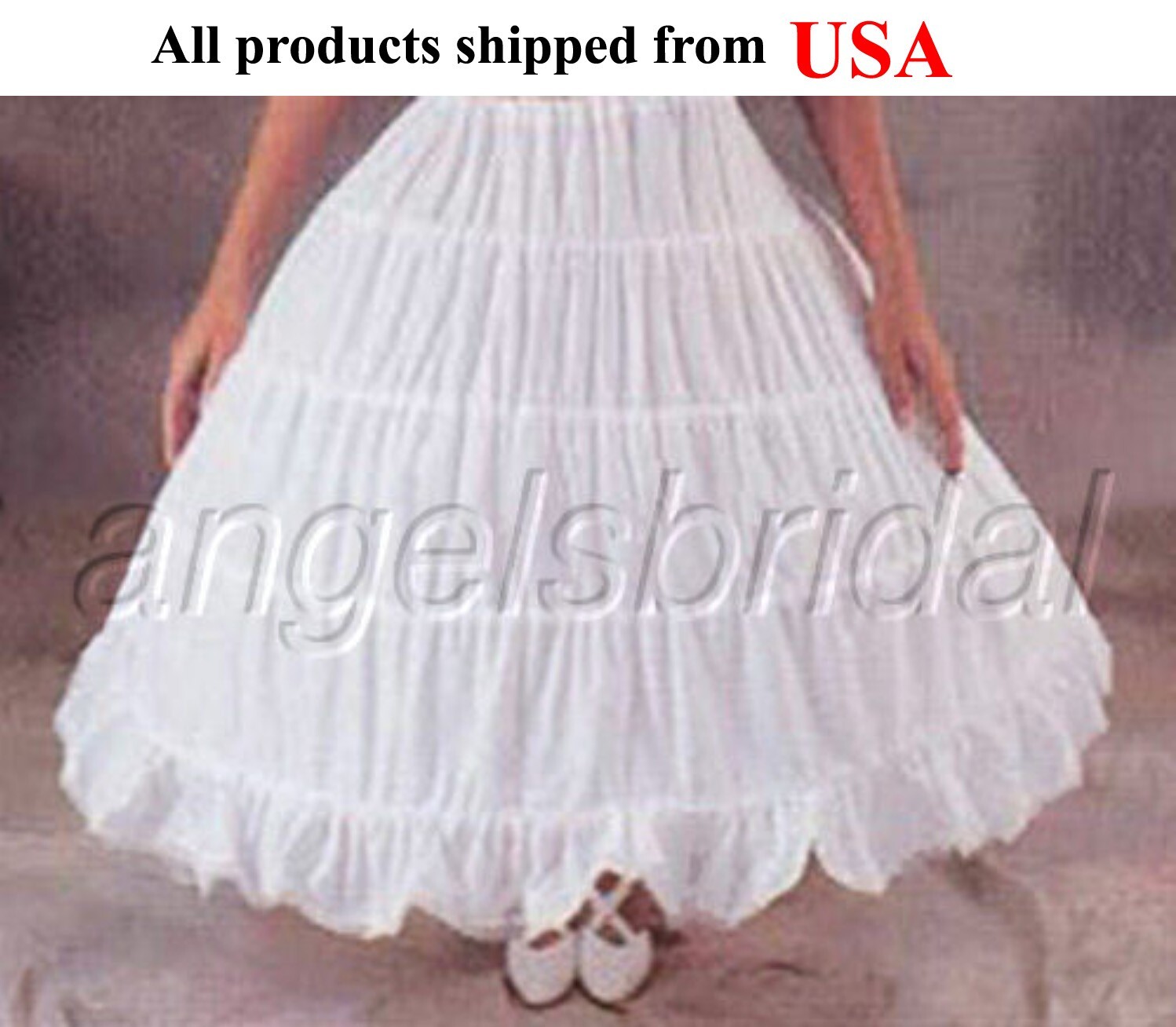 Premium Quality Cotton 4-Hoop Bridal Wedding Gown Petticoat Crinoline Skirt Slip