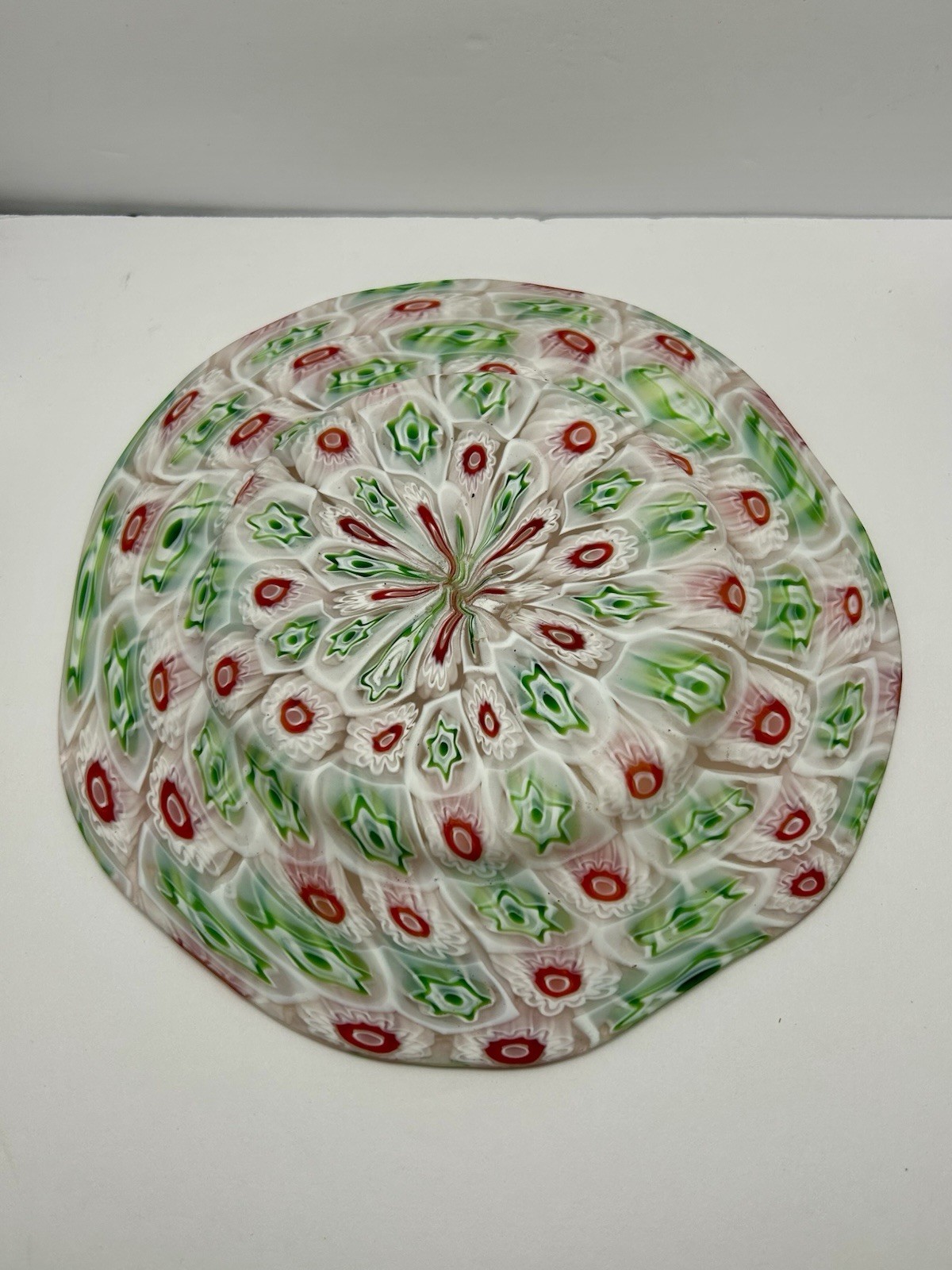 VINTAGE MURANO MILLEFIORI ART GLASS TEA CUP & SAUCER Dish Set