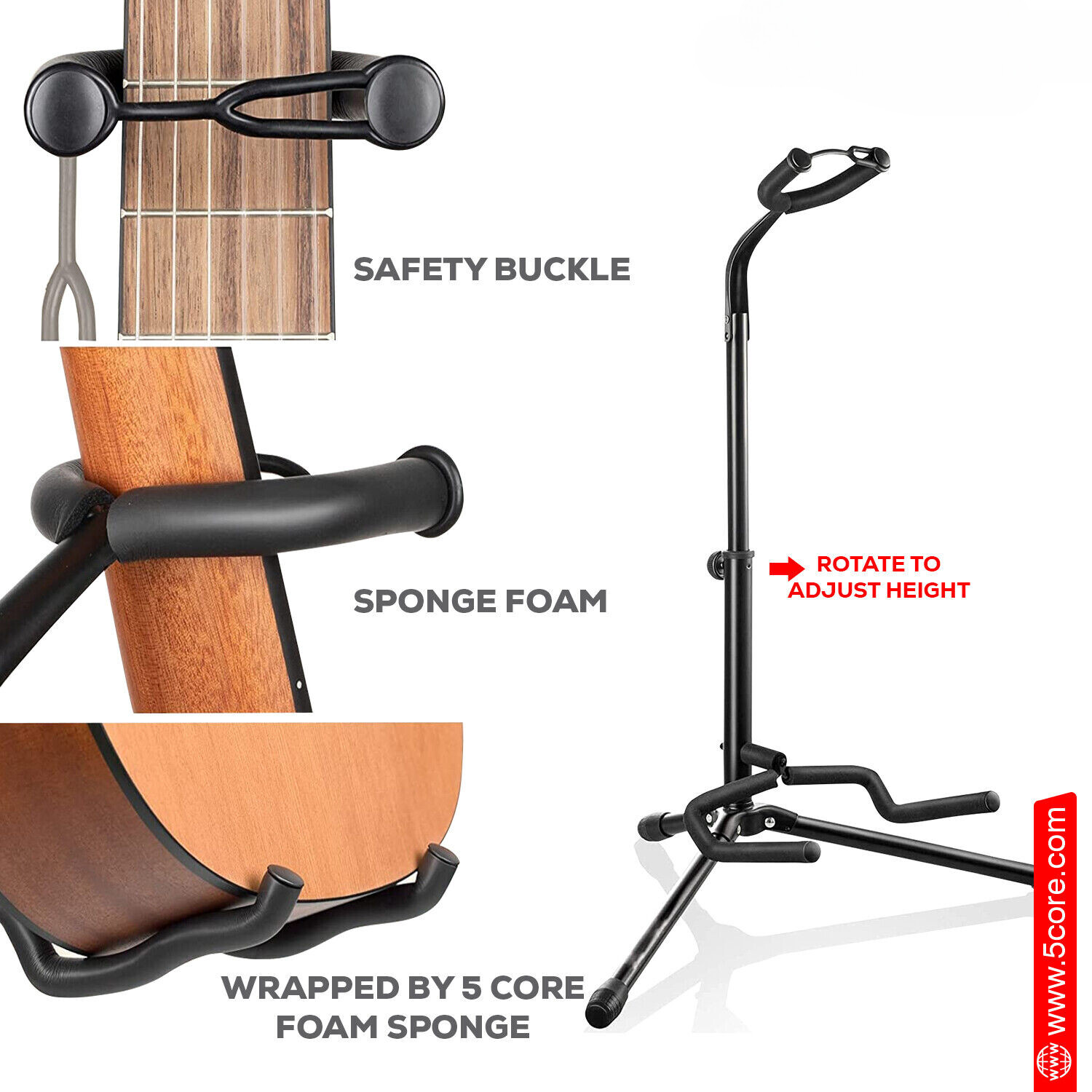 Guitar Stand Floor Adjustable Fold Tripod Acoustic Electric Cello Upright Stand