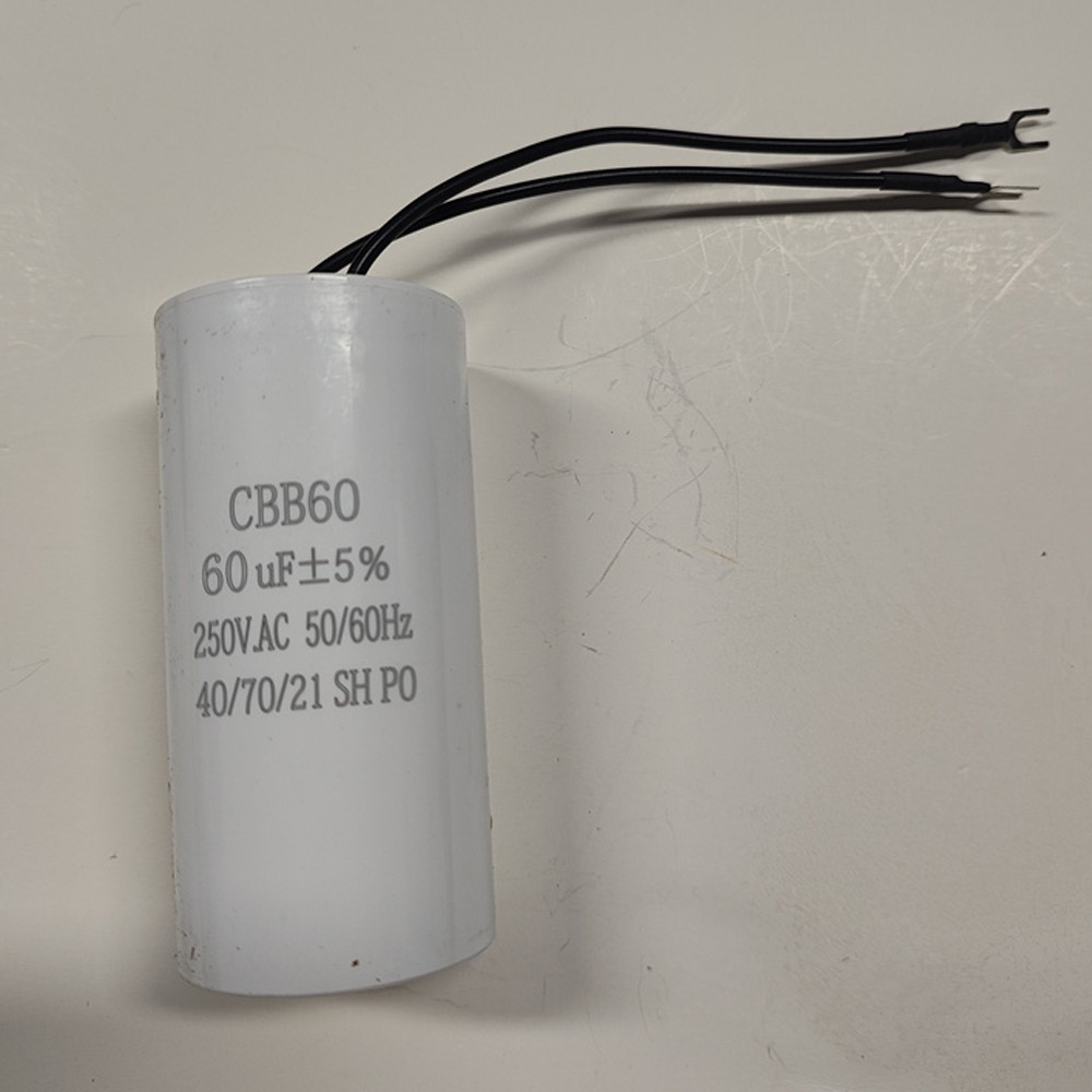 60UF 250VAC Wire Motor Run Capacitor 250V AC CBB60 60UF Round White 50/60HZ Cap