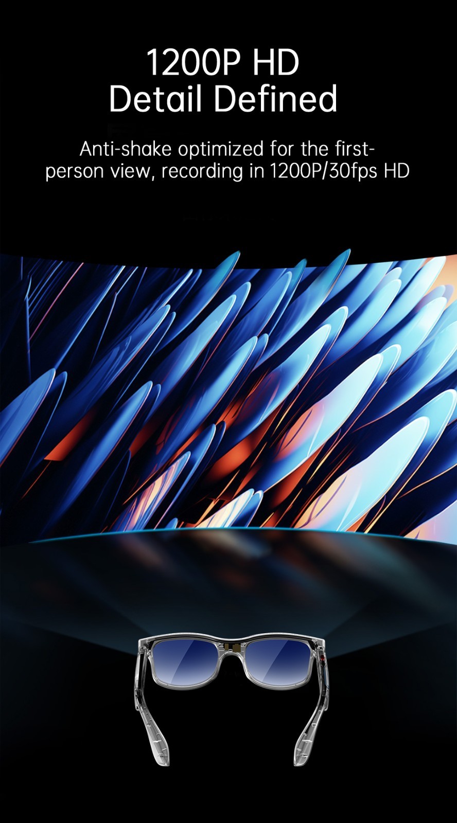 AI Smart Glasses with Interchangeable Lenses HD Camera Bluetooth for iOS Android