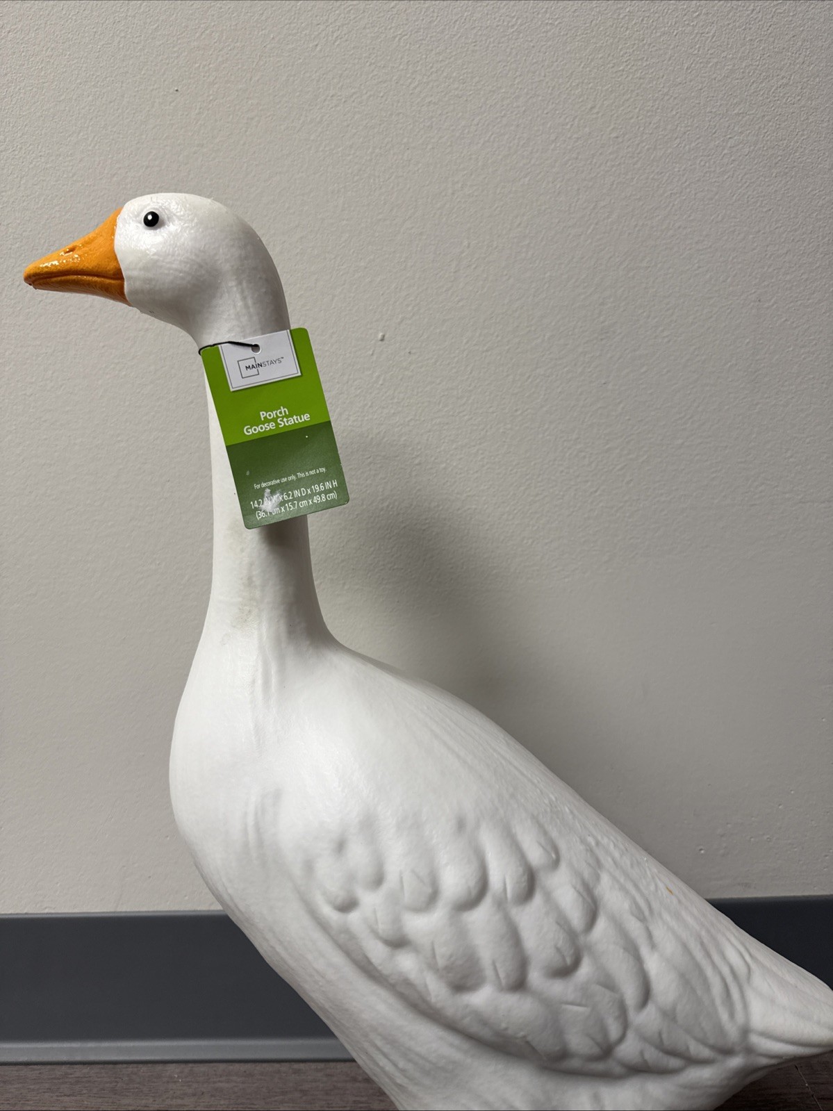 VIRAL Mainstays Large White 20"H Dress Up Goose Garden Statue Yard Decor NEW