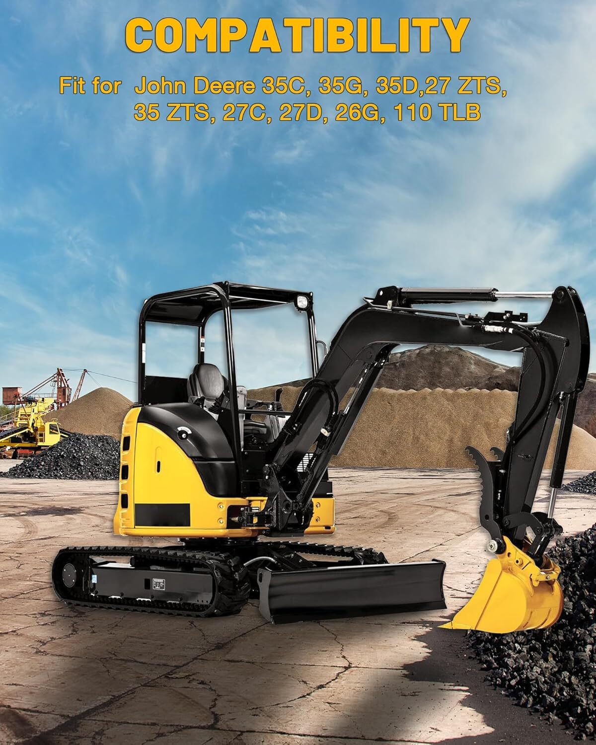 For JOHN DEERE 27 35 D C G ZTS 110 TLB QUICK CHANGE BUCKET ATTACHMENT EARS