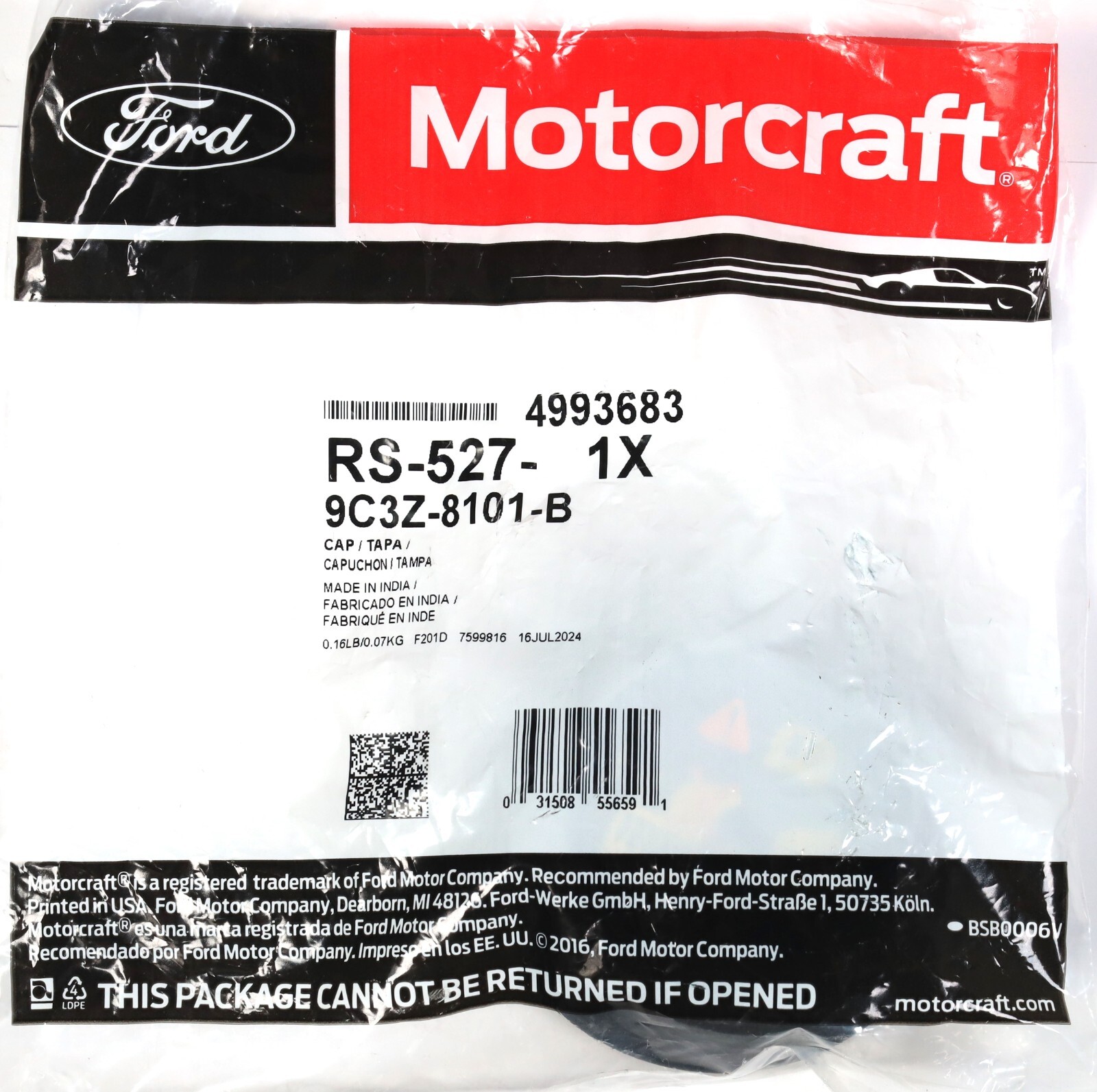 RS-527 / 9C3Z-8101-B Coolant Overflow Reservoir Cap Ford 6.0L Powerstroke Diesel