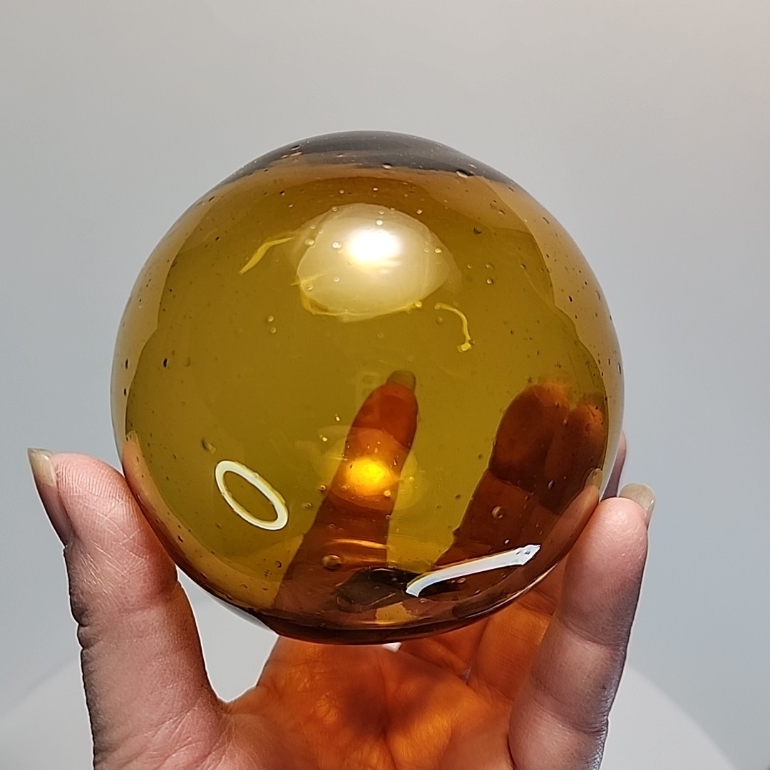 Vintage Japanese Fish Net Floats Hand Blown Glass Lot of 4