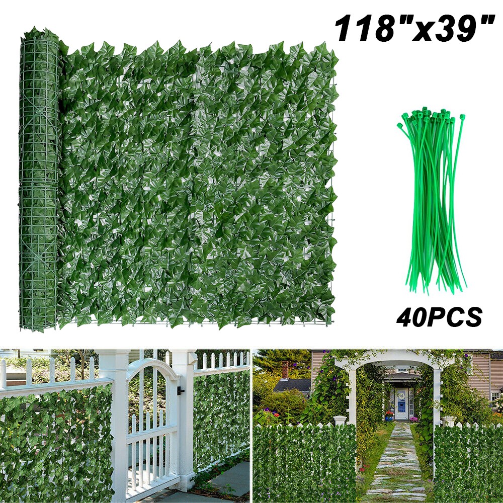 Artificial Ivy Hedge Green Leaf Fence Panels Faux Privacy Fence Screen for Home