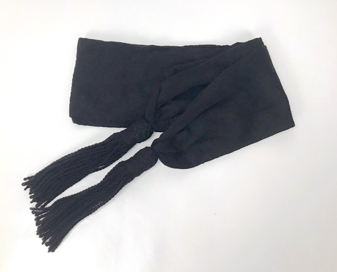 Wool Sash - Black Color - Reenactment, Rendezvous
