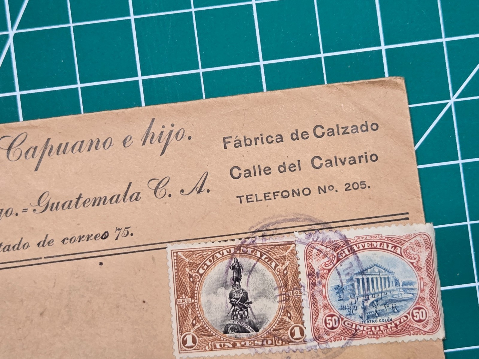 1922 Guatemala 1.50 Peso Cover to USA – 1902 National Symbols Issue