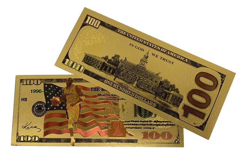 Kobe Bryant 14K Gold USA $100 Bill Set of 4 MVP Lakers 2016 Nice Set FREE SHIP!