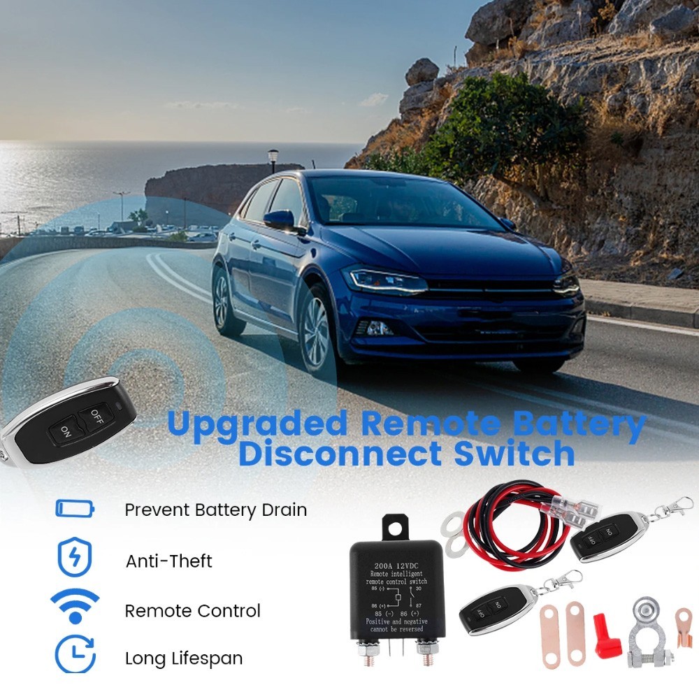 Car Battery Disconnect Switch Remote Control Power Kill Master Isolator Cut Off