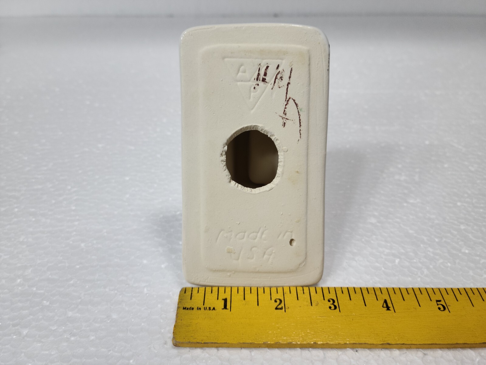 Vintage White Ceramic Towel Bar Rod Rack Post Holders Flat Back Glue over Tile