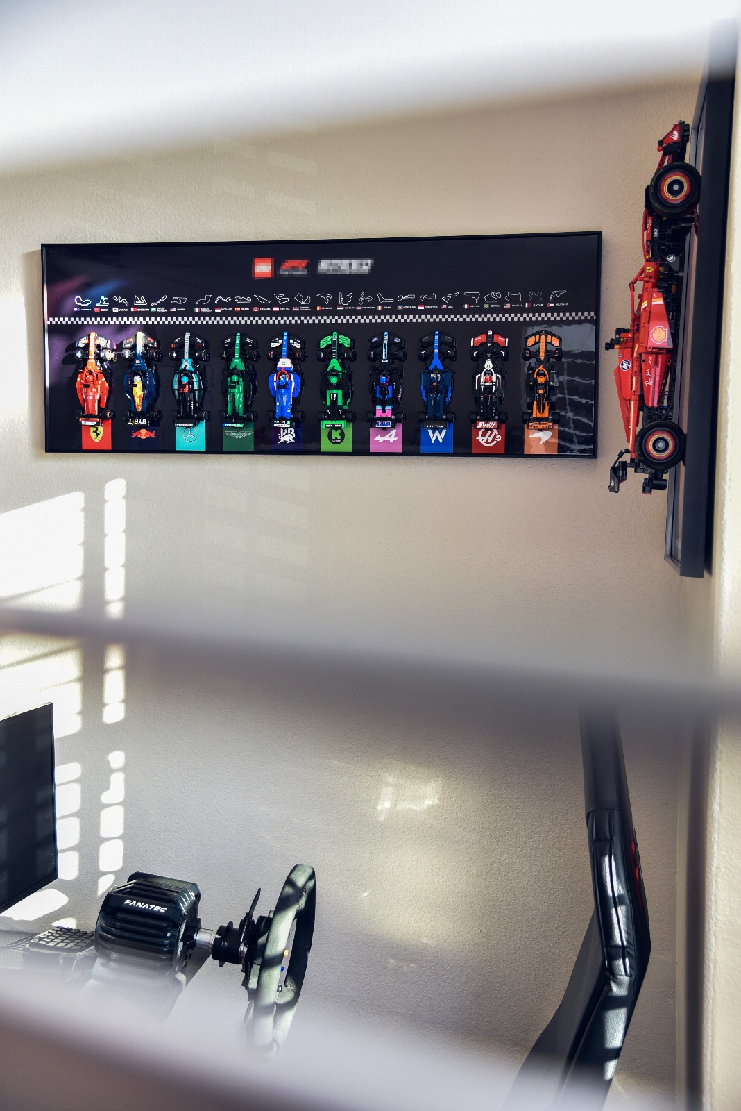 43" Aluminum Display wall mount for Entire LEGO Speed Champions F1 Collection