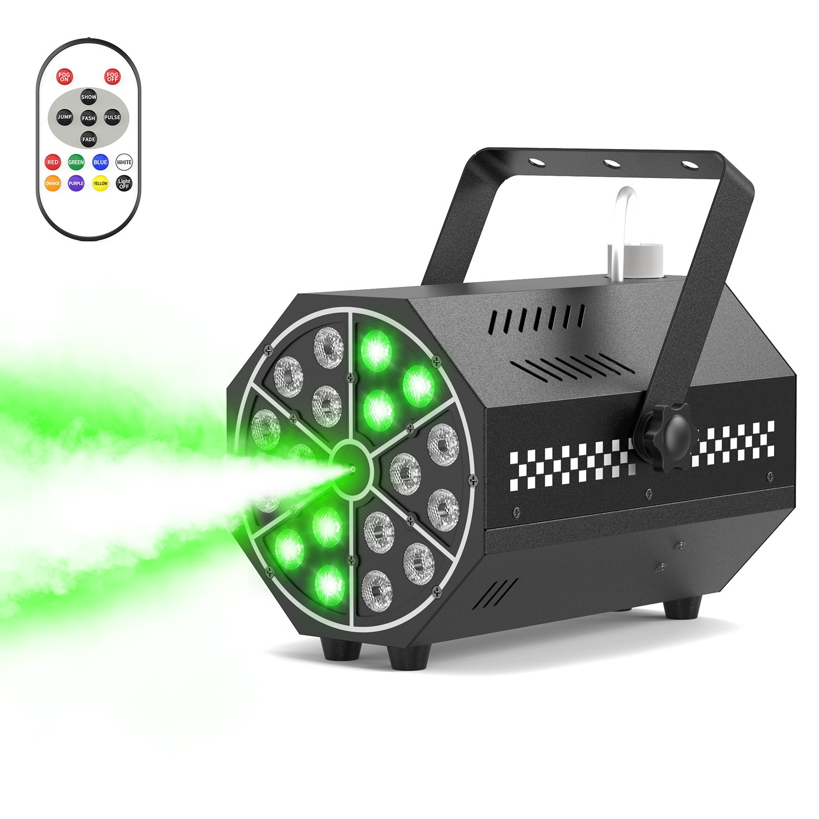 Smoke Fog Machine DMX DJ Party Vertical Spray Fog Stage Light RGB 18 LED Light