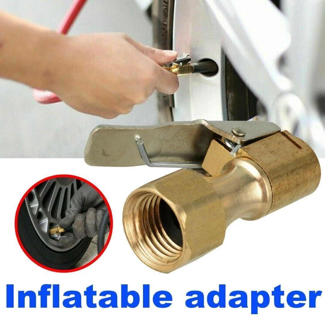 4 x Air Chuck Heavy Duty Open Flow Lock On Tire Chuck W/ Clip for Inflator Gauge