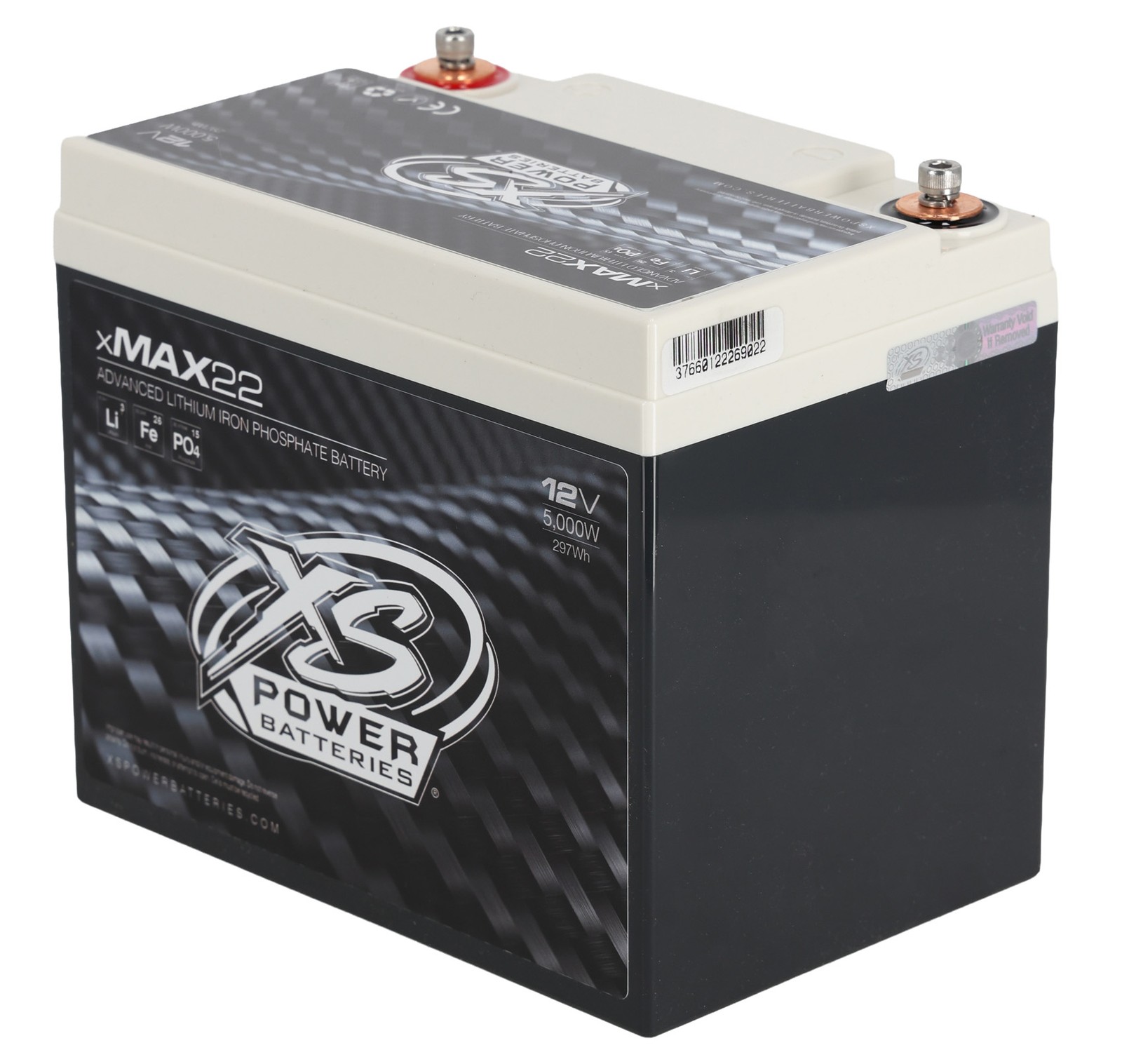 XS Power XMAX 22 5000w 12v Lithium Car Stereo Battery, 975R Housing. 66AH PB EQ