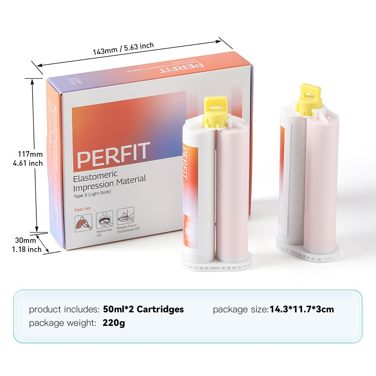 Material de impresión dental masilla de silicona pesado/ligero/rápido/normal