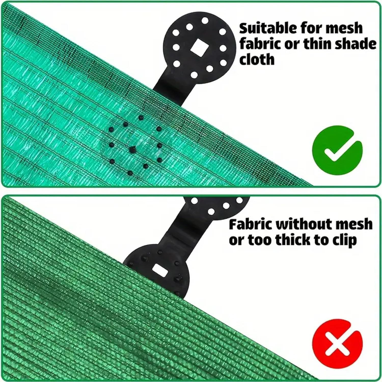 Sun Shade Net Clips (50PCS) - Large Black for Outdoor Garden Use