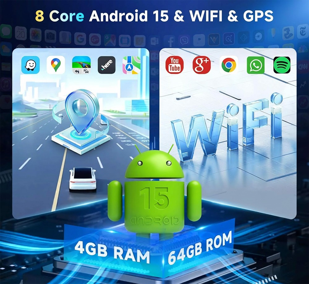 8Core Android 15 Apple CarPlay Radio Stereo For 2005-2007 F-250 F-350 Super Duty