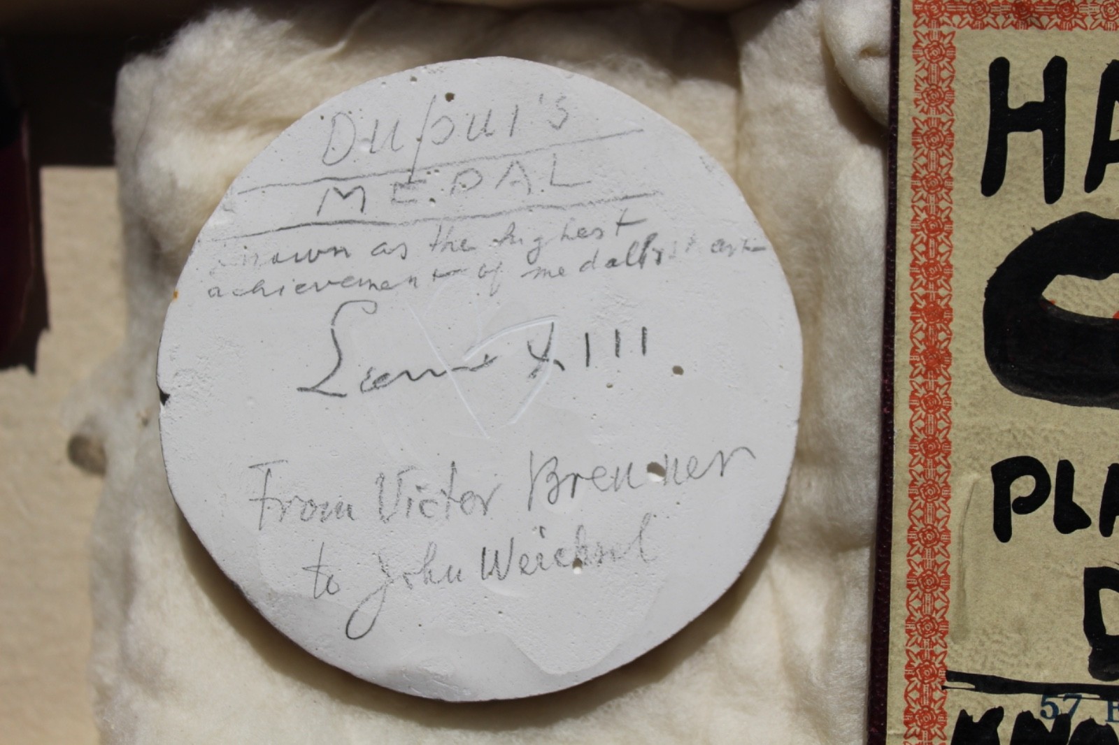 Art Medals Bronze Plaster CAST - SIGNED By Victor Brenner RARE - One Of A Kind!