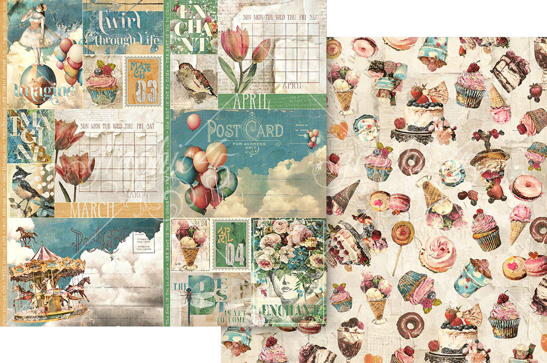 GRAPHIC 45 JOURNALING THROUGH TIME COLLECTION CALENDAR PLANNER JOURNAL NOTEBOOK