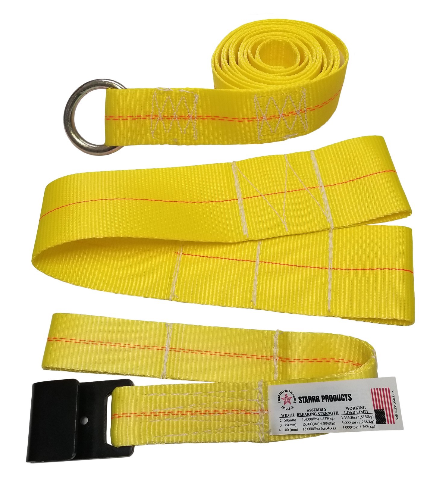 (1 pair) 13"-35" TOW DOLLY ADJUSTABLE STRAPS, CAR TRANSPORT TIE DOWN